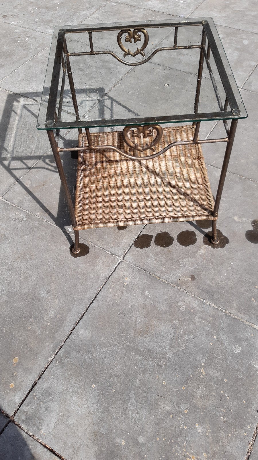 Bijzet tafeltje, Ophalen, Rechthoekig, Glas, 45 tot 60 cm