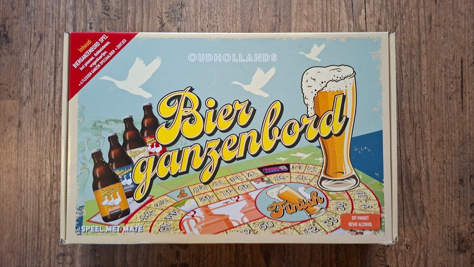Bierganzenbord - Oudhollands drankspel met speciaalbier, Drie of vier spelers, Ophalen of Verzenden, Nieuw, Oudhollands