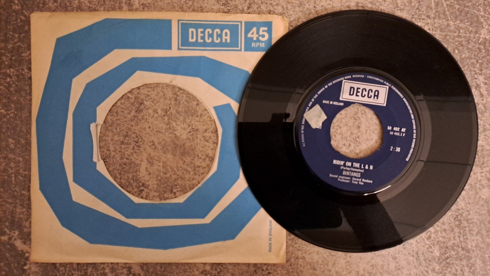 Bintangs – Ridin' On The L & N / Down south blues, Ophalen of Verzenden, Gebruikt, 7 inch, Pop
