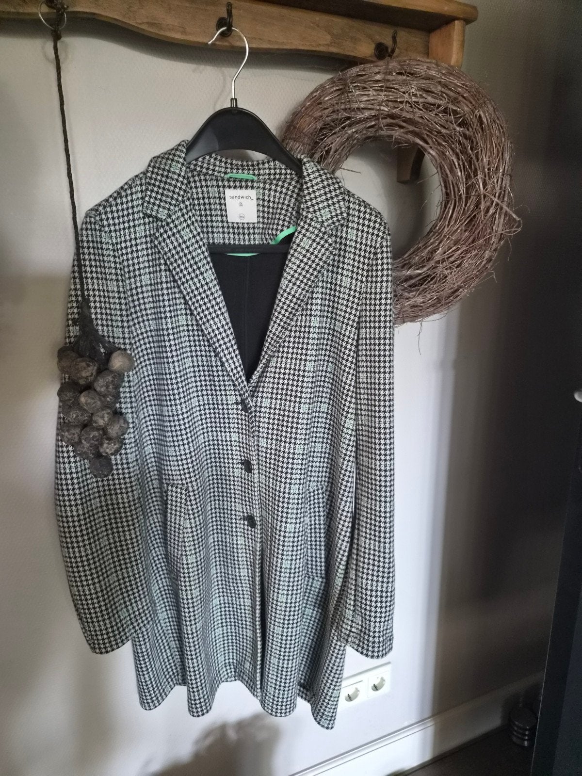 Sandwich jasje pied-de-poule met groen accent, Kleding | Dames, Maat 46/48 (XL) of groter, Ophalen of Verzenden, Zo goed als nieuw
