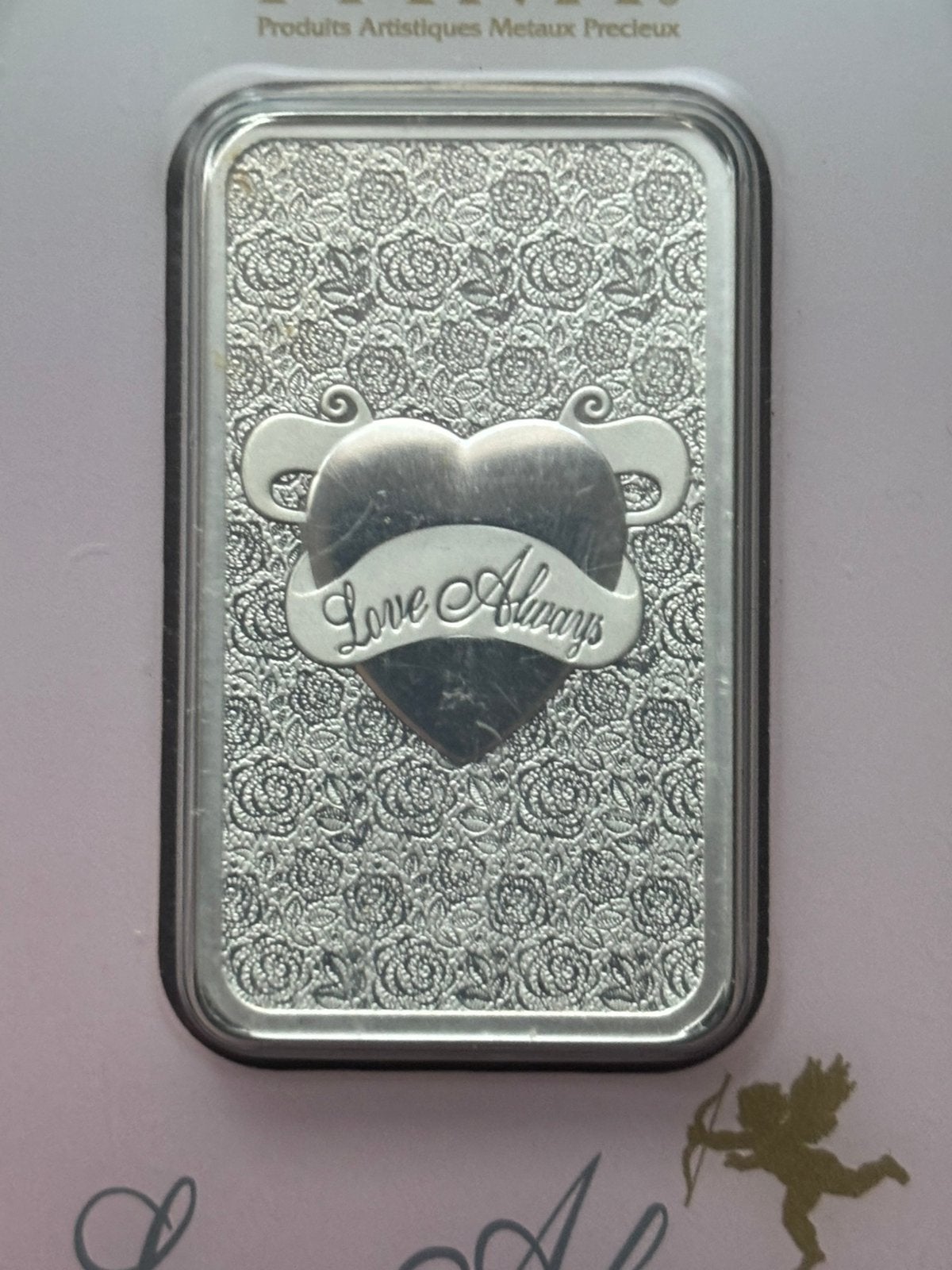 1oz pamp suisse love always .999 zilver baar, Ophalen of Verzenden, Zilver