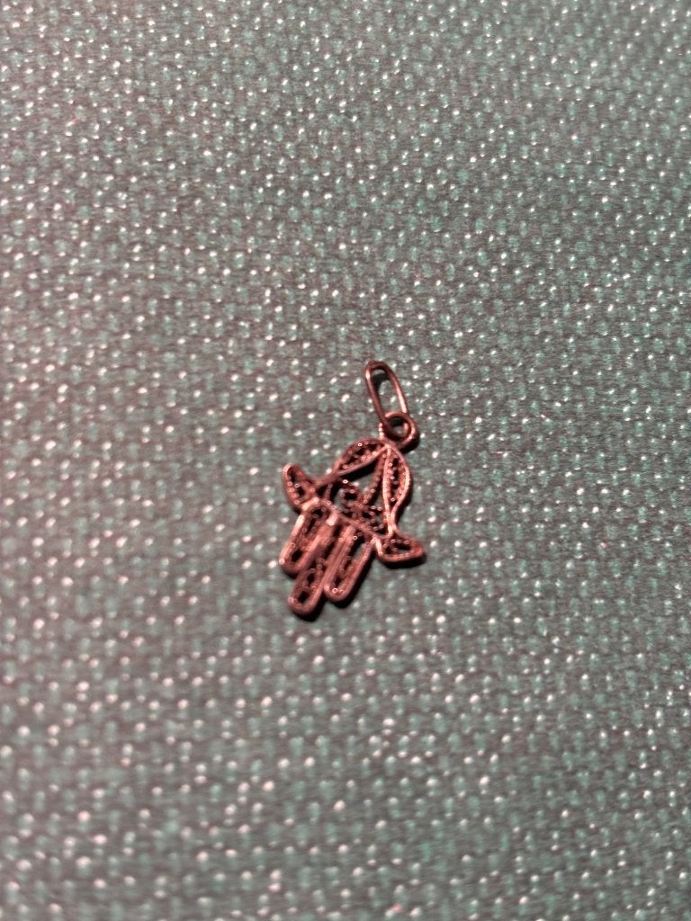 Zilver Fatima ( Hamsa)handje bedeltje, Overige merken, Gebruikt, Ophalen of Verzenden, 1 bedel