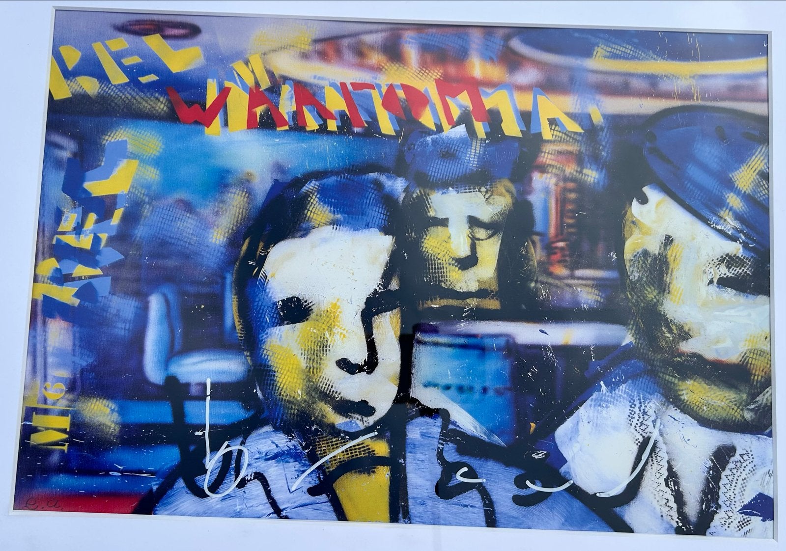 Herman Brood hand gesigneerd werk professioneel ingelijst, Met passe-partout, Ophalen of Verzenden, Portret en Figuren, Zeefdruk