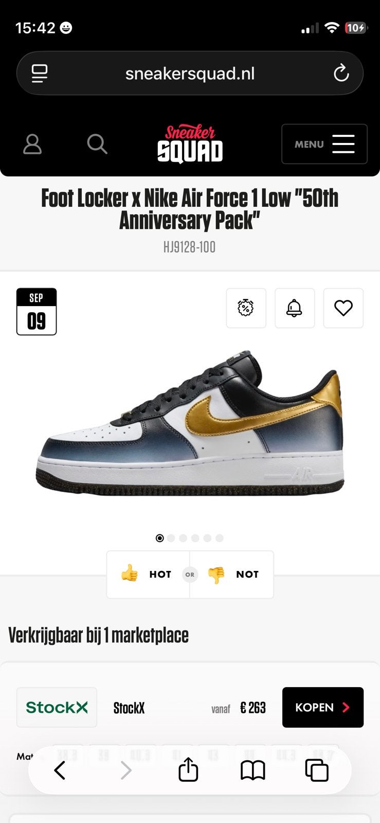 Nike air force 1 50 jarig jubileum footlocker, Ophalen, Wit, Nike, Nieuw