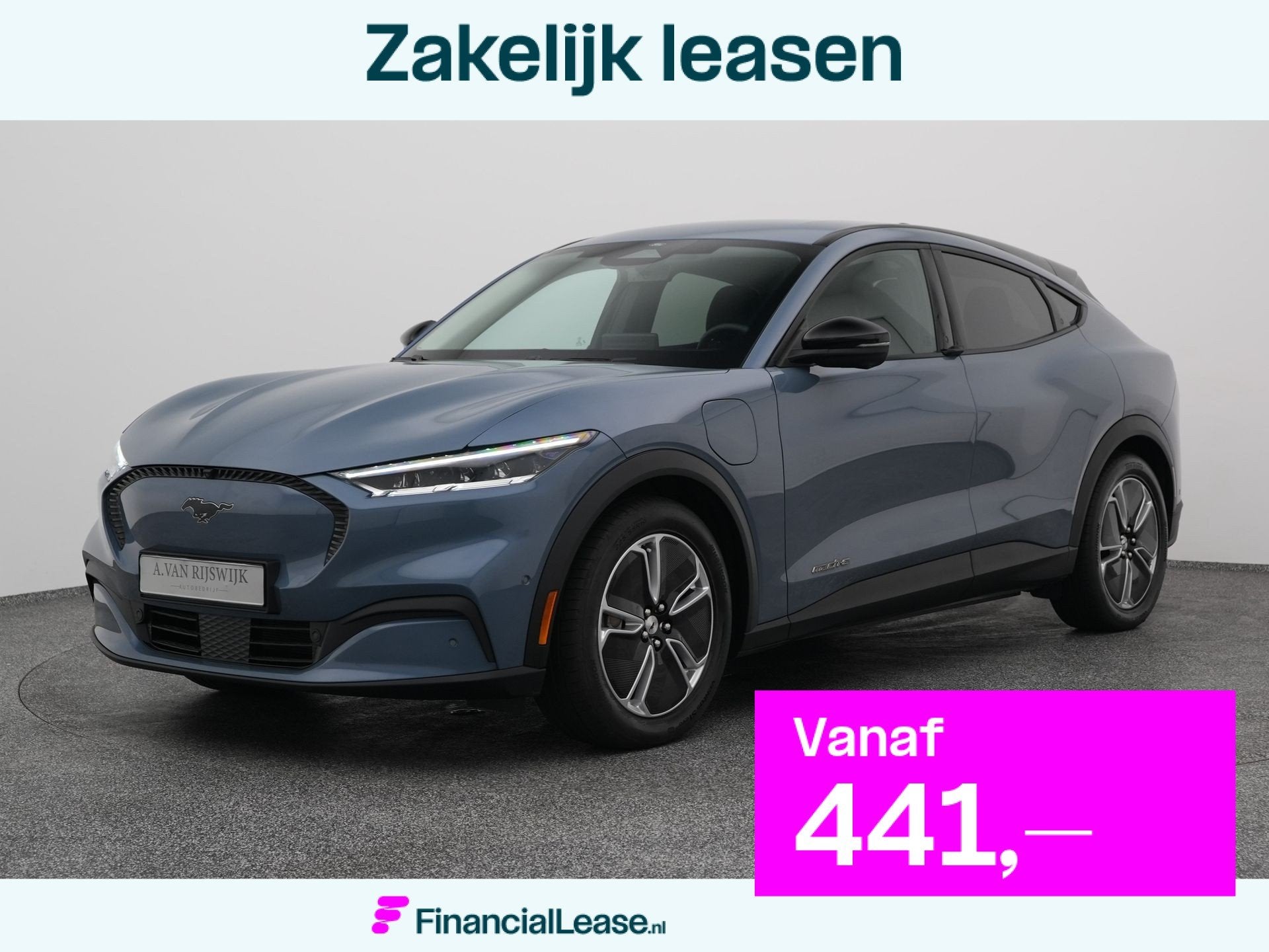 Ford Mustang Mach-E Standard RWD 75 kWh | 360 | ADAPTIVE |, Automaat, Achterwielaandrijving, Blauw, Leder