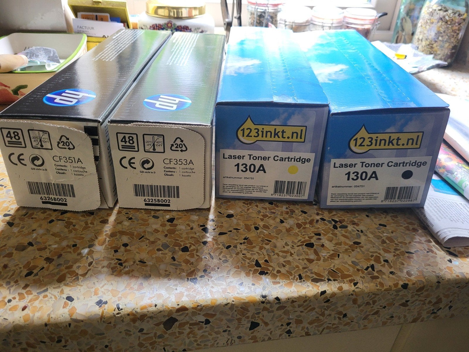 cartridges, Ophalen of Verzenden, Nieuw, Cartridge, 2 x hp laserjet en 2 x 123inkt