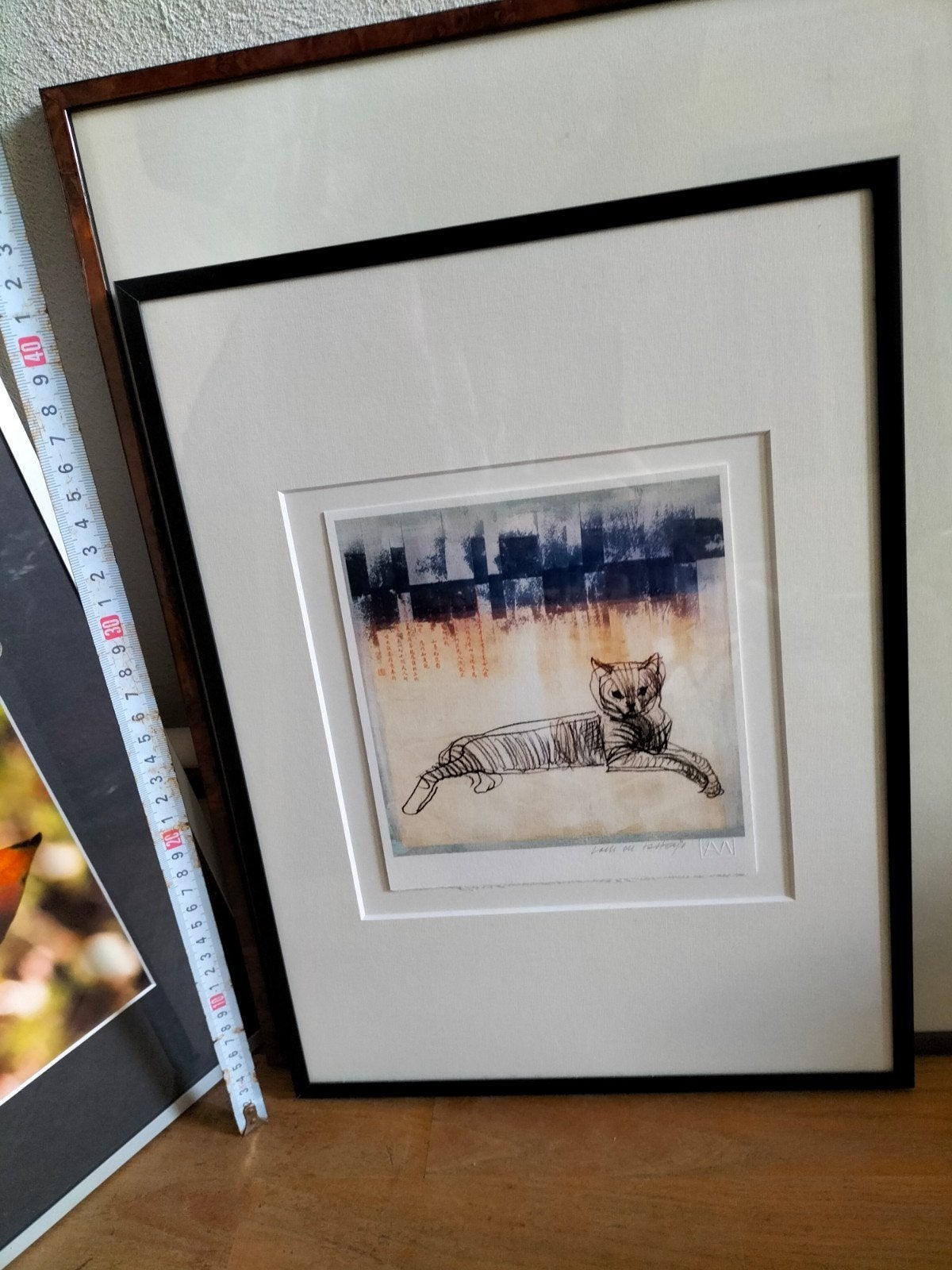 Ingelijste kunstprint van een kat, Antiek en Kunst, Ophalen