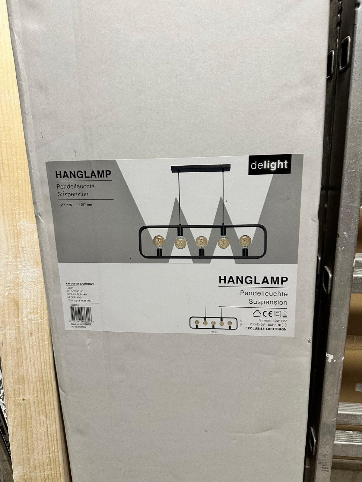 Delight Hanglamp - Nieuw en Ongebruikt, Ophalen, Nieuw, Metaal, E27 (groot)