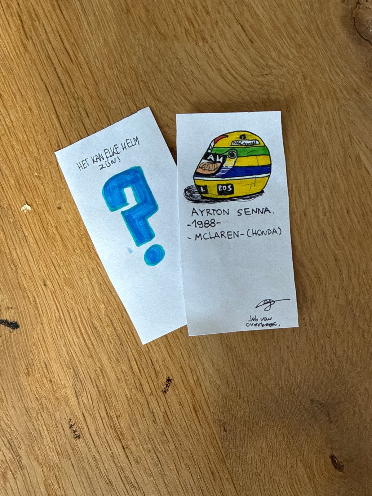 Unieke Boekenlegger: Formule 1 Helm Ayrton Senna Tekening, Verzamelen, Ophalen of Verzenden, Nieuw, Overige onderwerpen