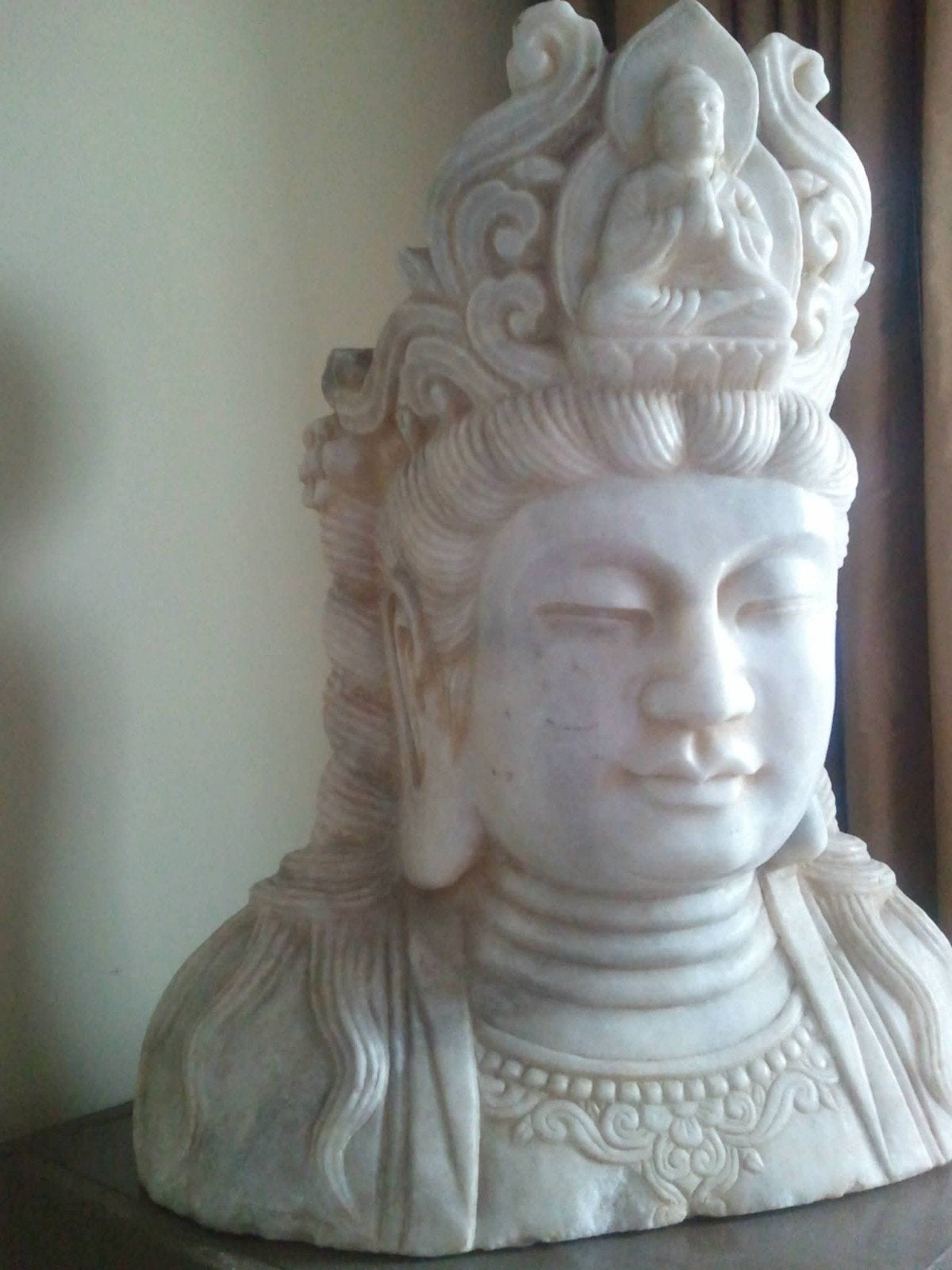 Antiek marmer Guan Yin Buddha Boedha, Antiek en Kunst, Ophalen