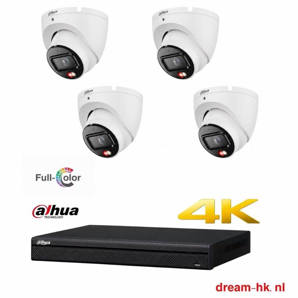 6MP Dahua Full Color IP POE set/4CH NVR+4x camera(met audio)