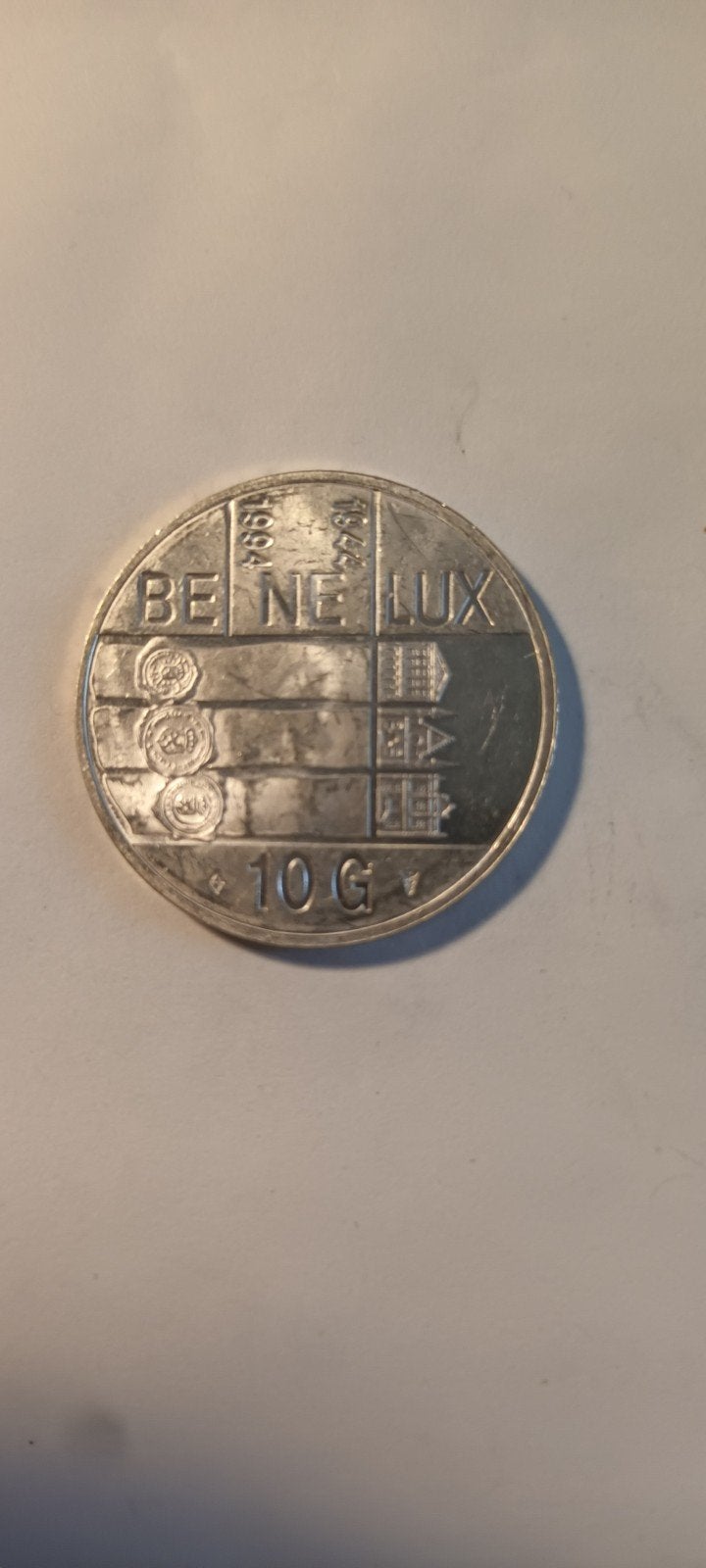 Zilveren Benelux munt 1948 - 10G, Ophalen of Verzenden, Zilver, Losse munt, Zilver