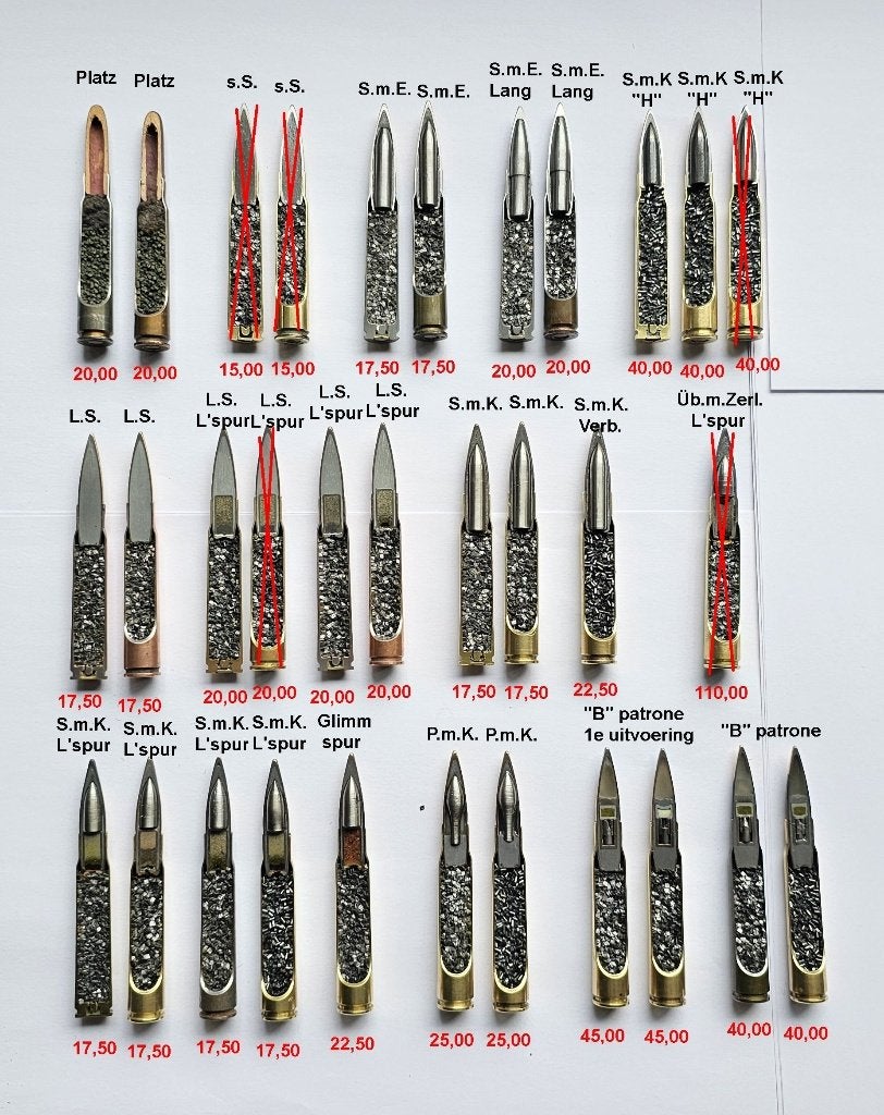 7,92x57 Mauser WW2 DOORSNEDEN, Ophalen of Verzenden, Landmacht, Duitsland, Hulzen of Bodemvondsten