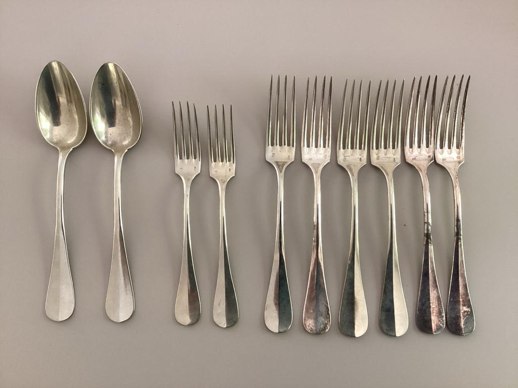 Christofle verzilverd bestek - 8 vorken, 2 lepels, Ophalen of Verzenden