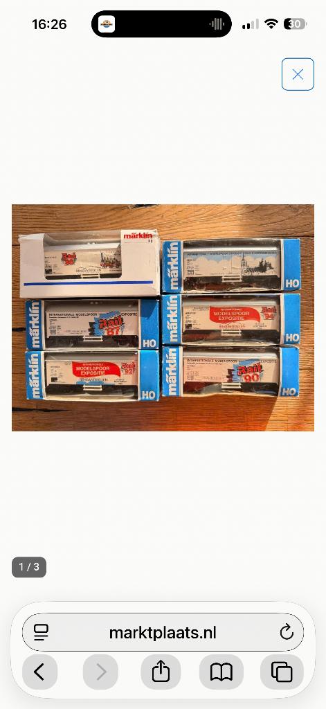 6 Marklin brabanthallen wagons 1985, 87, 90, 92, 94 en 96., Ophalen, Wisselstroom, Nieuw, Boek, Tijdschrift of Catalogus