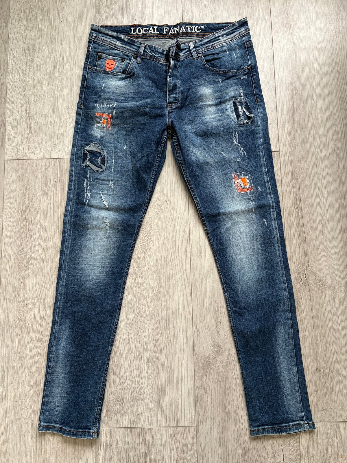 Local Fanatic Slim-Fit Jeans W34 - Zo goed als nieuw, Kleding | Heren, Ophalen of Verzenden, Zo goed als nieuw, Blauw, W33 - W34 (confectie 48/50)