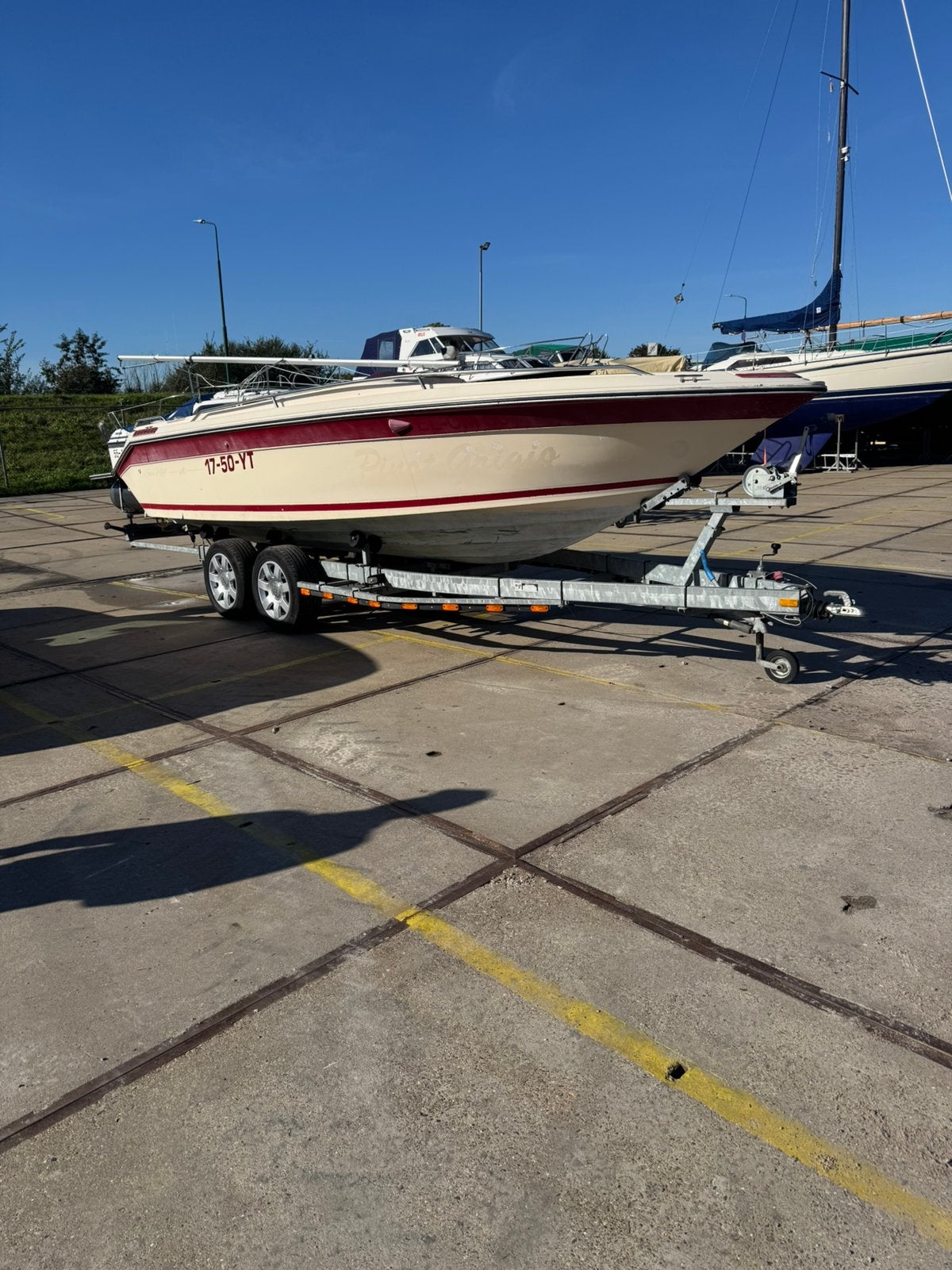 speedboot met trailer, Ophalen, Gebruikt, Polyester