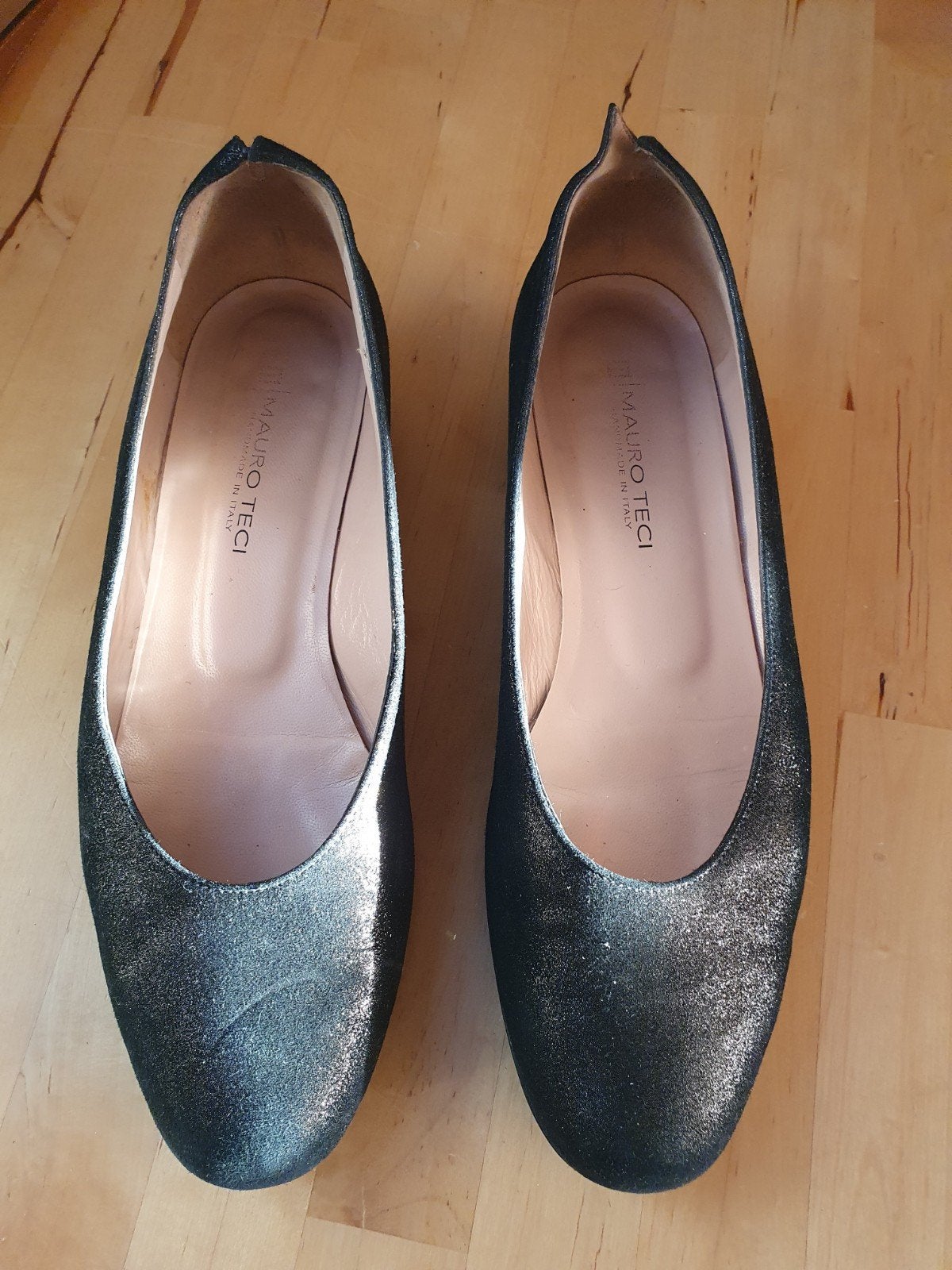 MAURO TECI ballerina's, zwart leder, maat 41, Zwart, MAURO TECI, Gedragen, Ballerina's