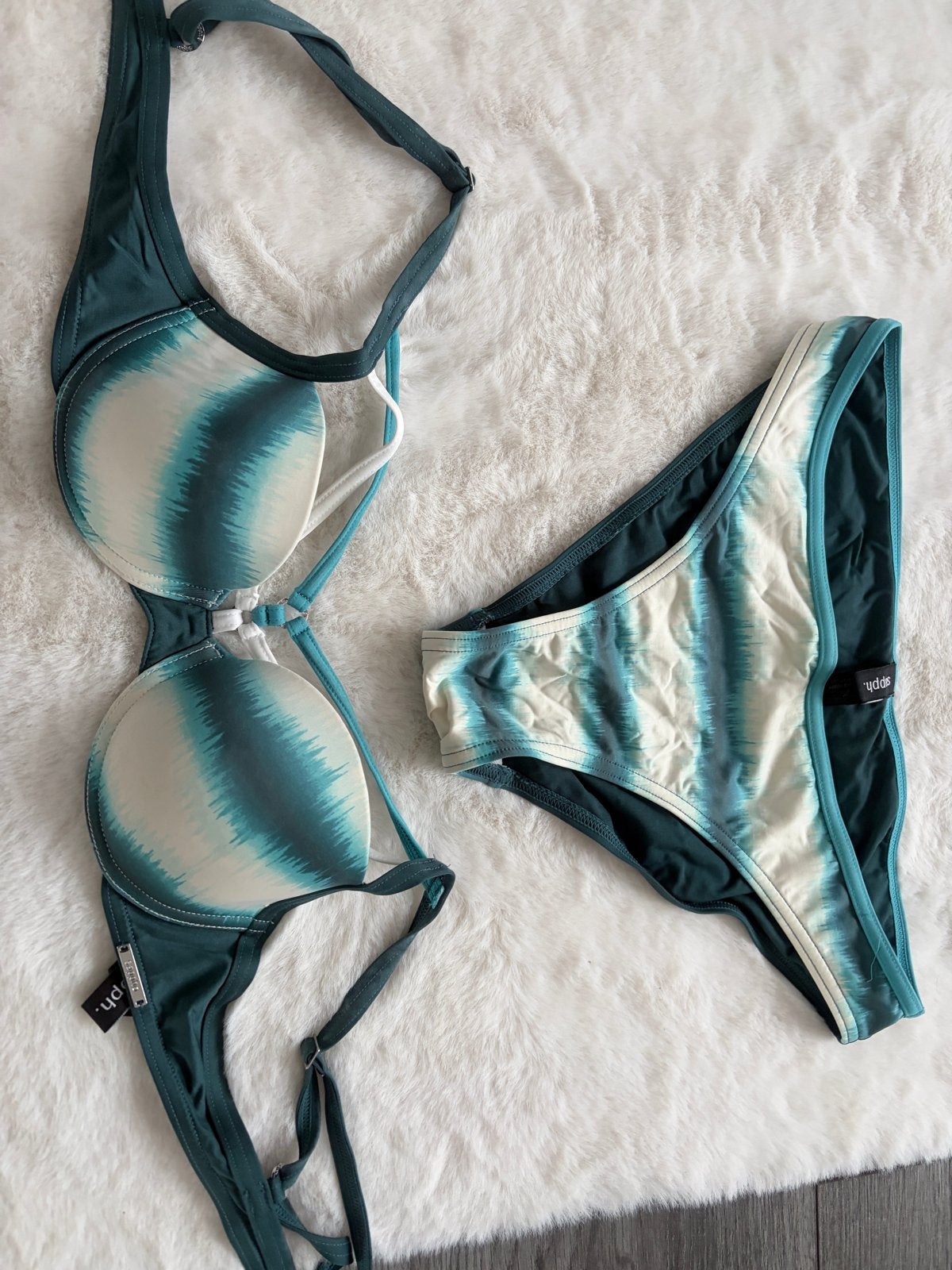 Sapph bikini set - Groen/wit gestreept maat 75A, Ophalen of Verzenden, Zo goed als nieuw, Groen, Bikini