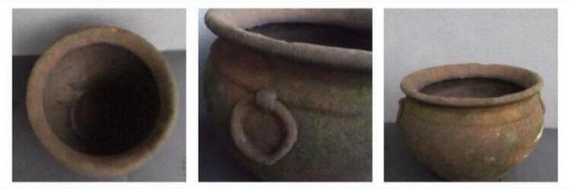 Grote oud Hollandse terracotta potten uniek d.47cmaardewerk, Ophalen