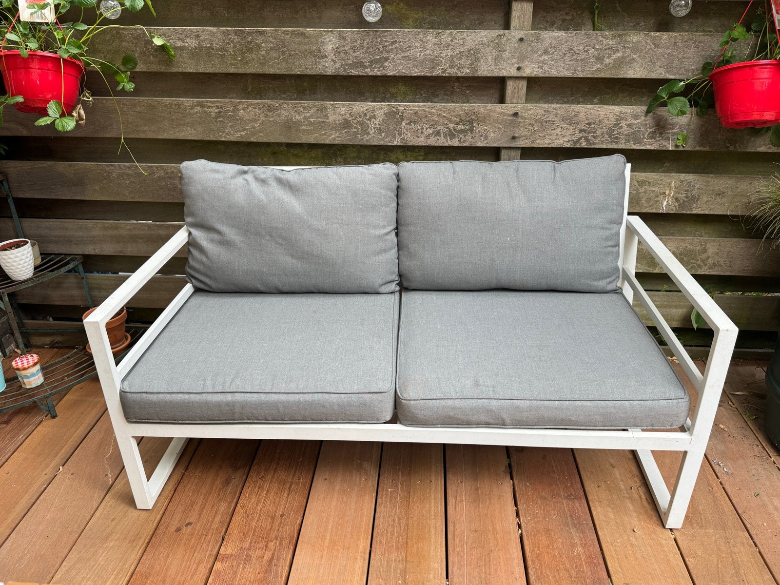 Kwantum tuinbank met kussens, Tuin en Terras, Tuinbanken, Ophalen, Gebruikt, Metaal