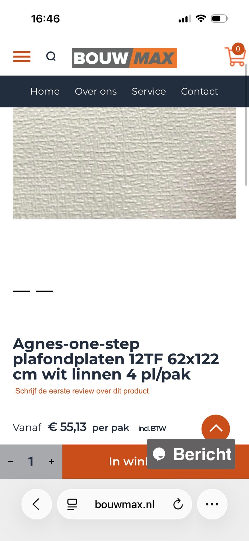 Agnes One-Step Plafondplaten Wit Linnen (2 stuks), Ophalen, Zo goed als nieuw, Hout, Minder dan 20 mm