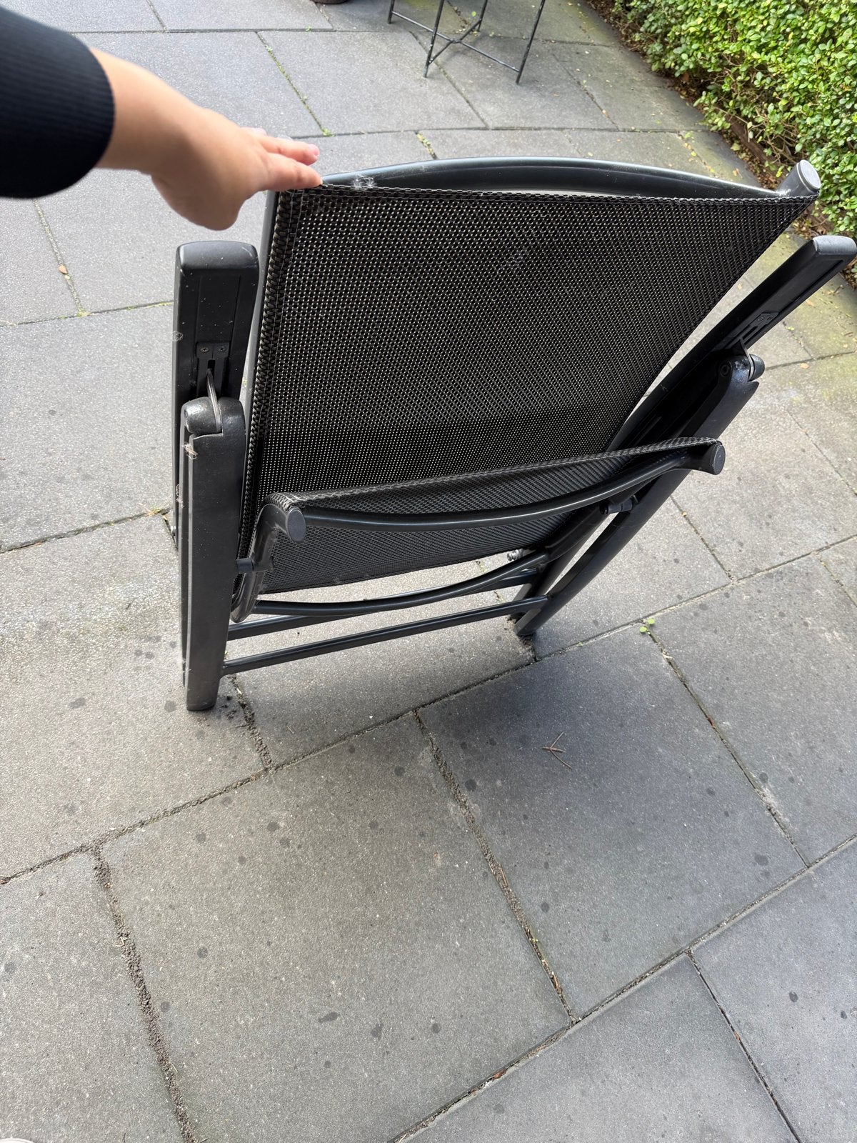 Bellagio tuinstoel - Inklapbaar en verstelbaar, Tuin en Terras, Ophalen, Zo goed als nieuw, Metaal, Inklapbaar