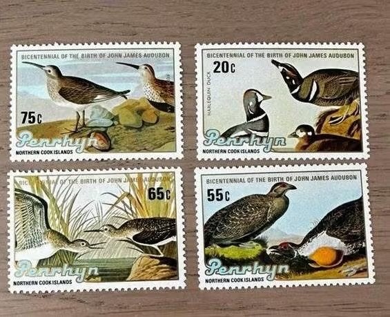 Penrhyn 1985 Vogels Postfris - Bicentennial John James Audub, Ophalen of Verzenden, Postfris