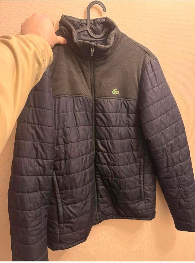 Lacoste gewatteerde jas - Maat M, Kleding | Heren, Ophalen of Verzenden, Gedragen, Zwart