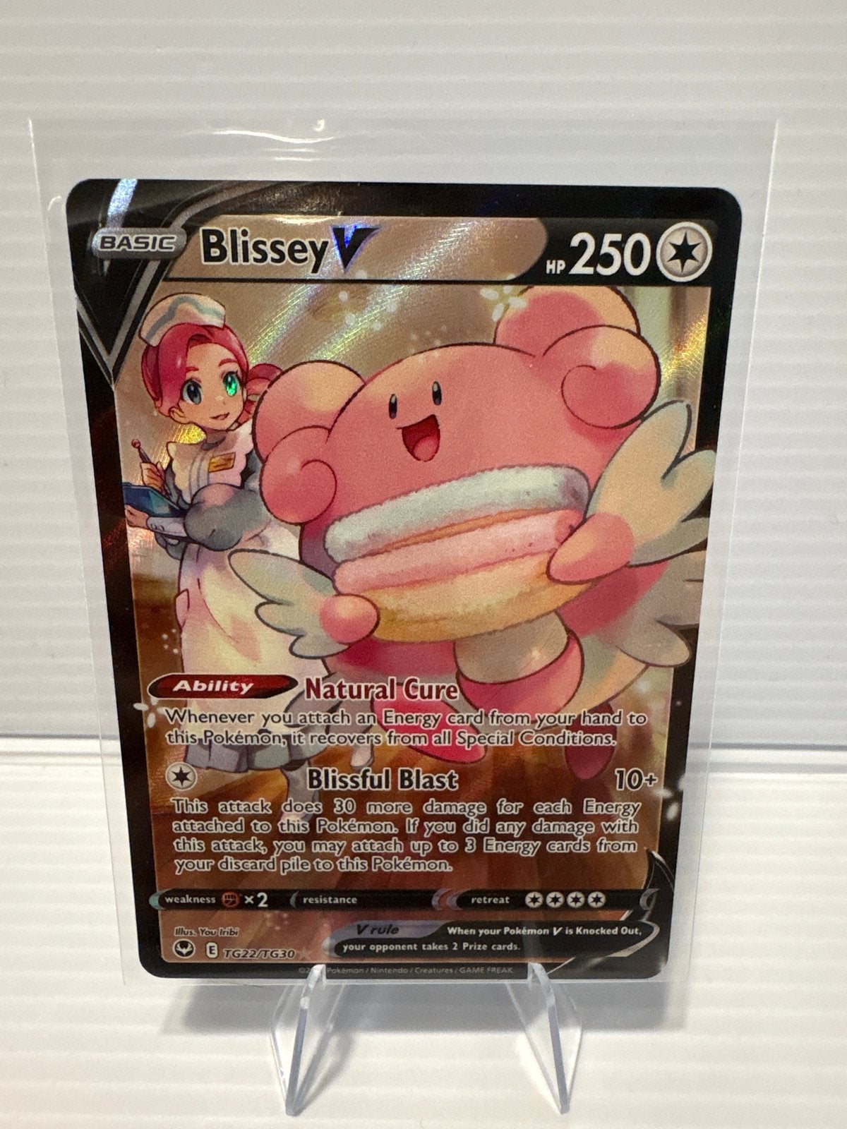 Blissey V TG22/TG30 Silver Tempest Pokémon Kaart NM, Ophalen of Verzenden, Zo goed als nieuw, Losse kaart, Foil