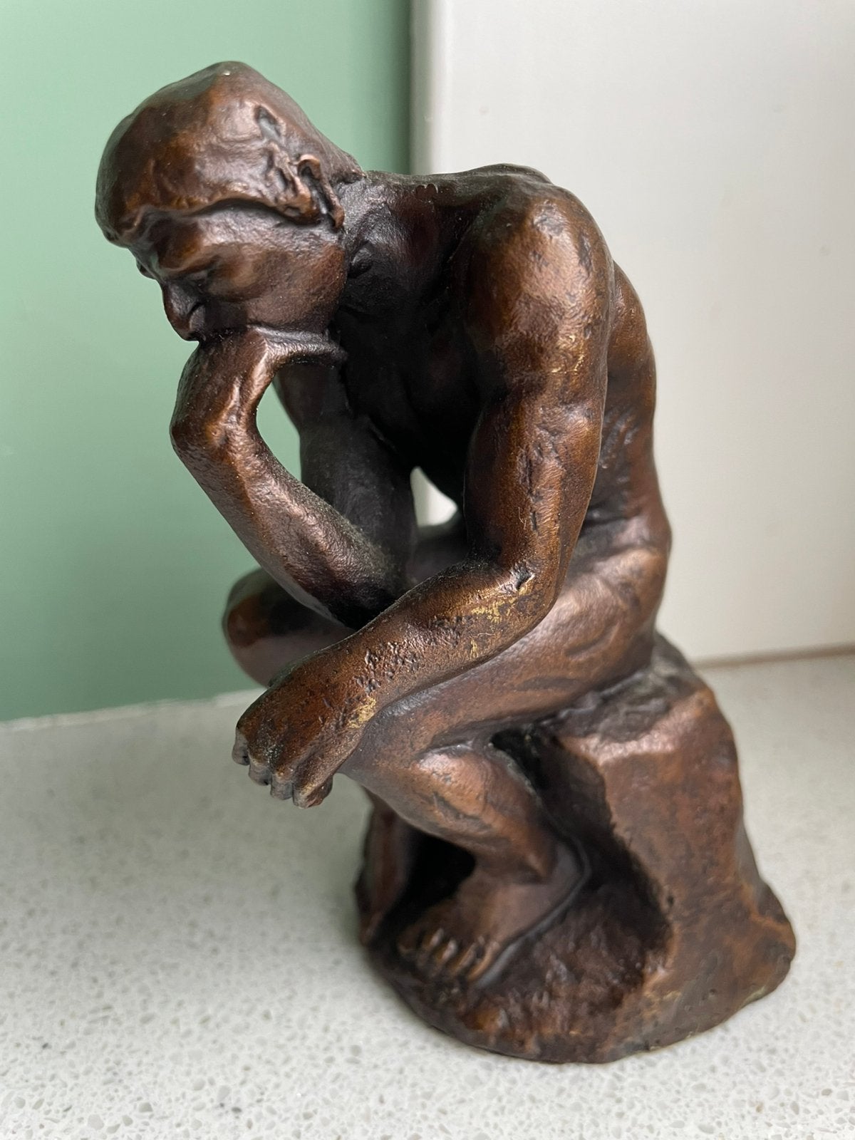 RODIN | Le Penseur - klein brons model | 1980’s, Gemerkt, Beeld, Ophalen of Verzenden, 12 cm