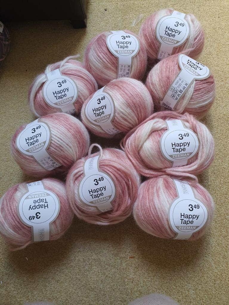 10 bollen Happy Tape Zeeman garen 100 gram, naalden 5-6, Ophalen of Verzenden, Nieuw, Breien of Haken, Wol of Garen