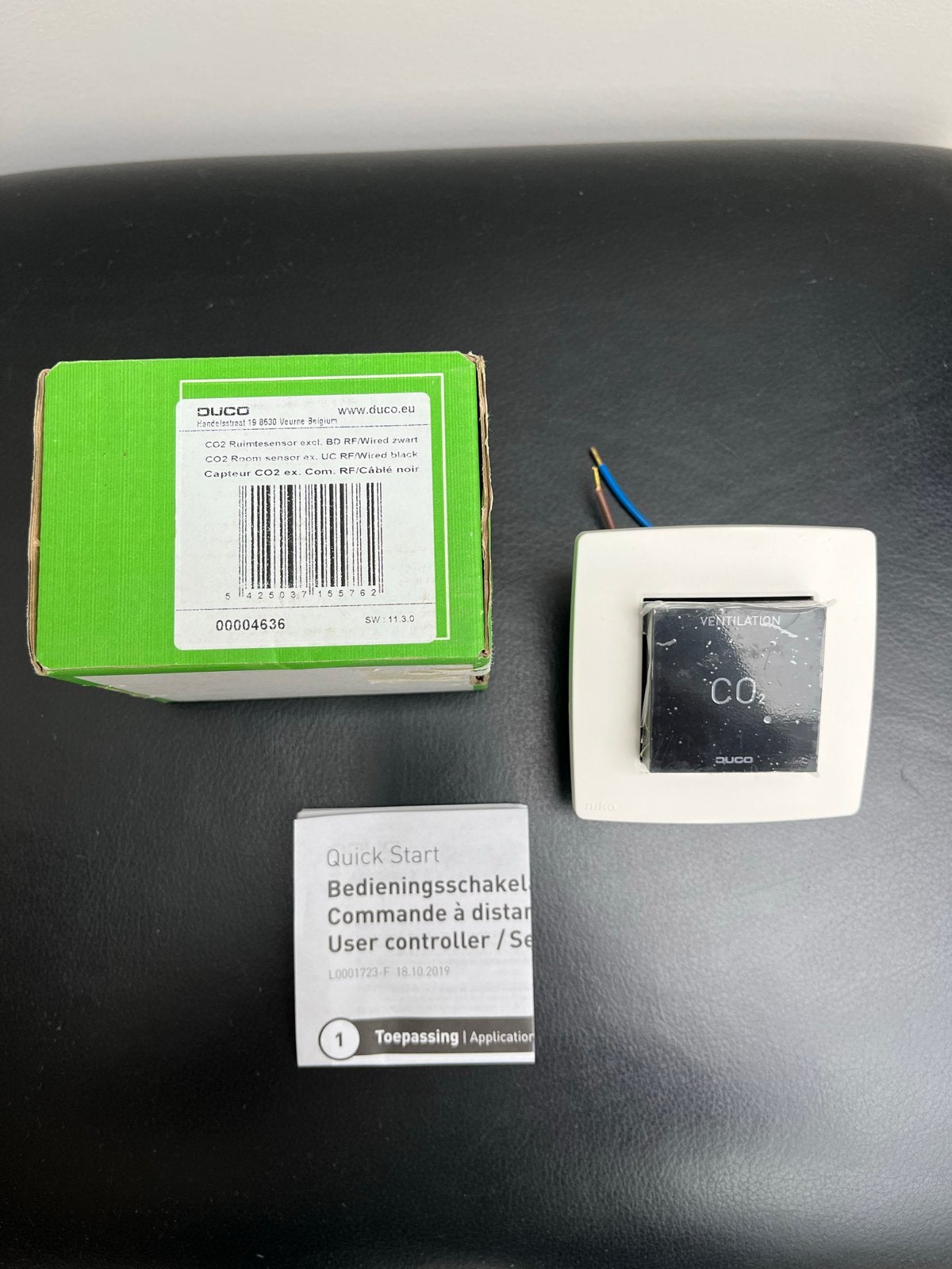 Duco CO2 Ruimtesensor Zwart - Nieuw in Doos, Ophalen of Verzenden, Nieuw, Ventilator en Afzuiger