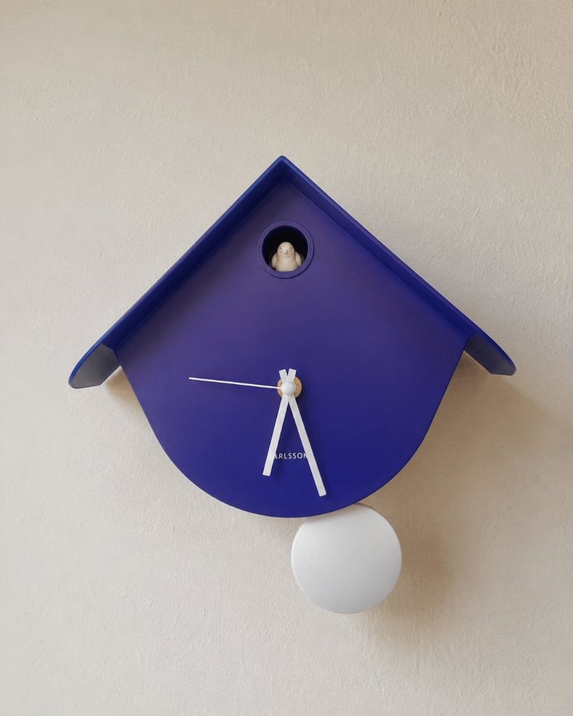 Karlsson Retro Wandklok Blauw, Verzenden, Nieuw, Wandklok