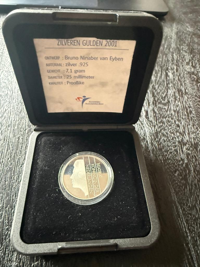 Te koop Zilveren gulden PROOF staat, Postzegels en Munten, Munten | Nederland, Ophalen of Verzenden, 1 gulden, Zilver