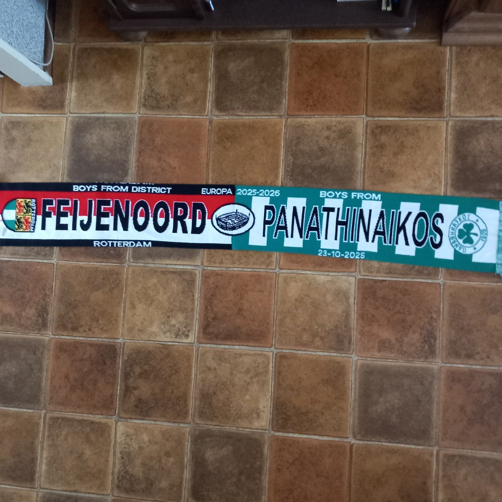 feyenoord-panathinaikos sjaal, Ophalen of Verzenden, Nieuw, Feyenoord, Vaantje of Sjaal