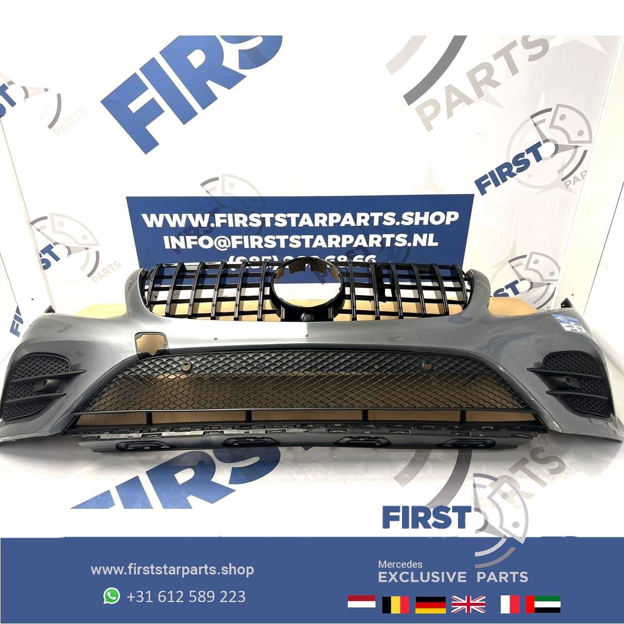 W253 C253 AMG BUMPER GRIJS + GT GRIL PRE-FACELIFT VOORBUMPER, Gebruikt, -, Voor, Ophalen of Verzenden