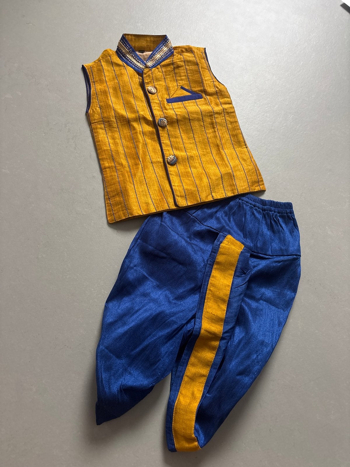 Nieuw Geel en Blauw Indiaas Kinderkostuum - Maat 1, Kinderen en Baby's, Ophalen of Verzenden, Nieuw, Jongetje of Meisje