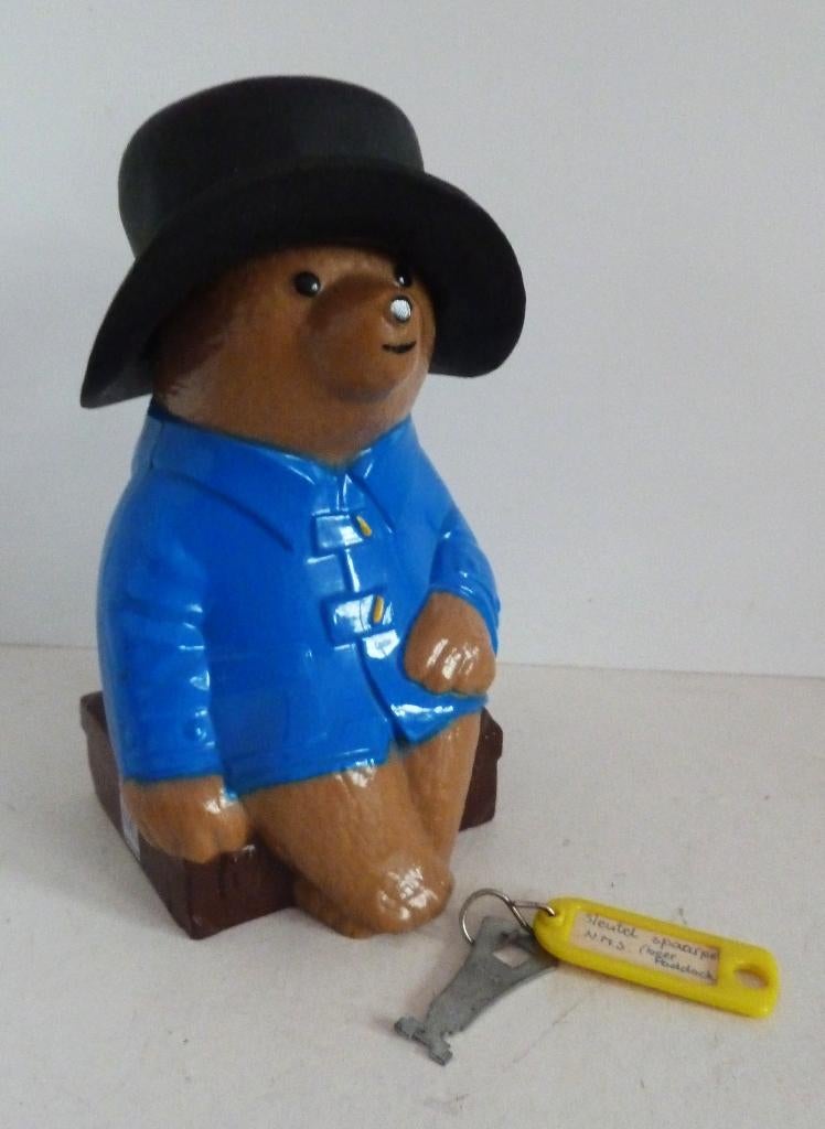Paddington spaarpot NMS Spaarbank met sleutel, Ophalen of Verzenden, Zo goed als nieuw, Gebruiksvoorwerp