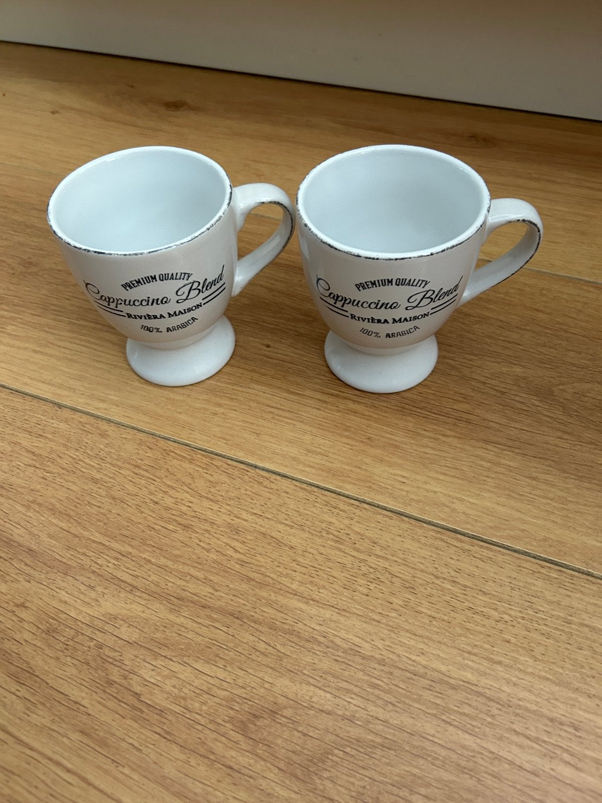 2 Riviera Maison Cappuccino Blends kopjes, Huis en Inrichting, Overige merken, Keramiek, Ophalen of Verzenden, Zo goed als nieuw