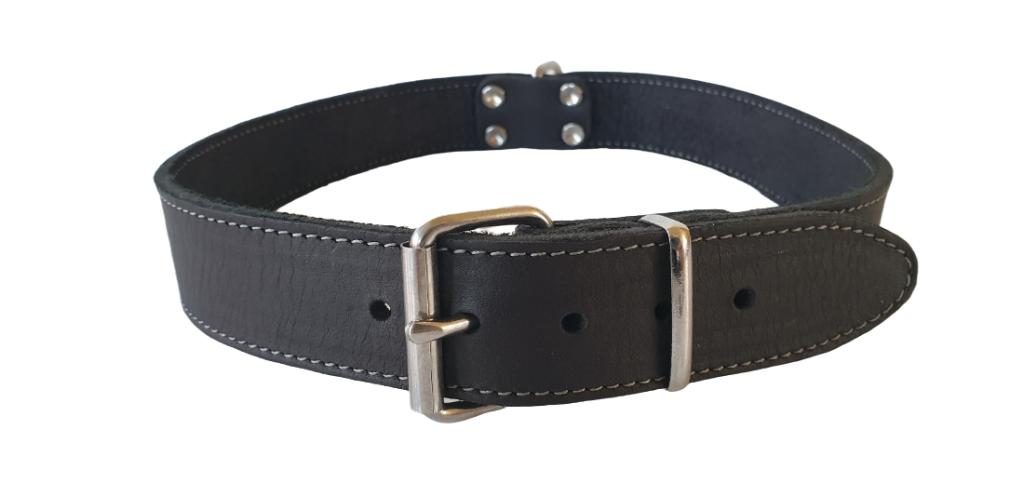 JACK AND VANILLA Halsband Vetleder Zwart Nek 55-61 cm KOOPJE, Ophalen of Verzenden, Handgemaakt, Nieuw