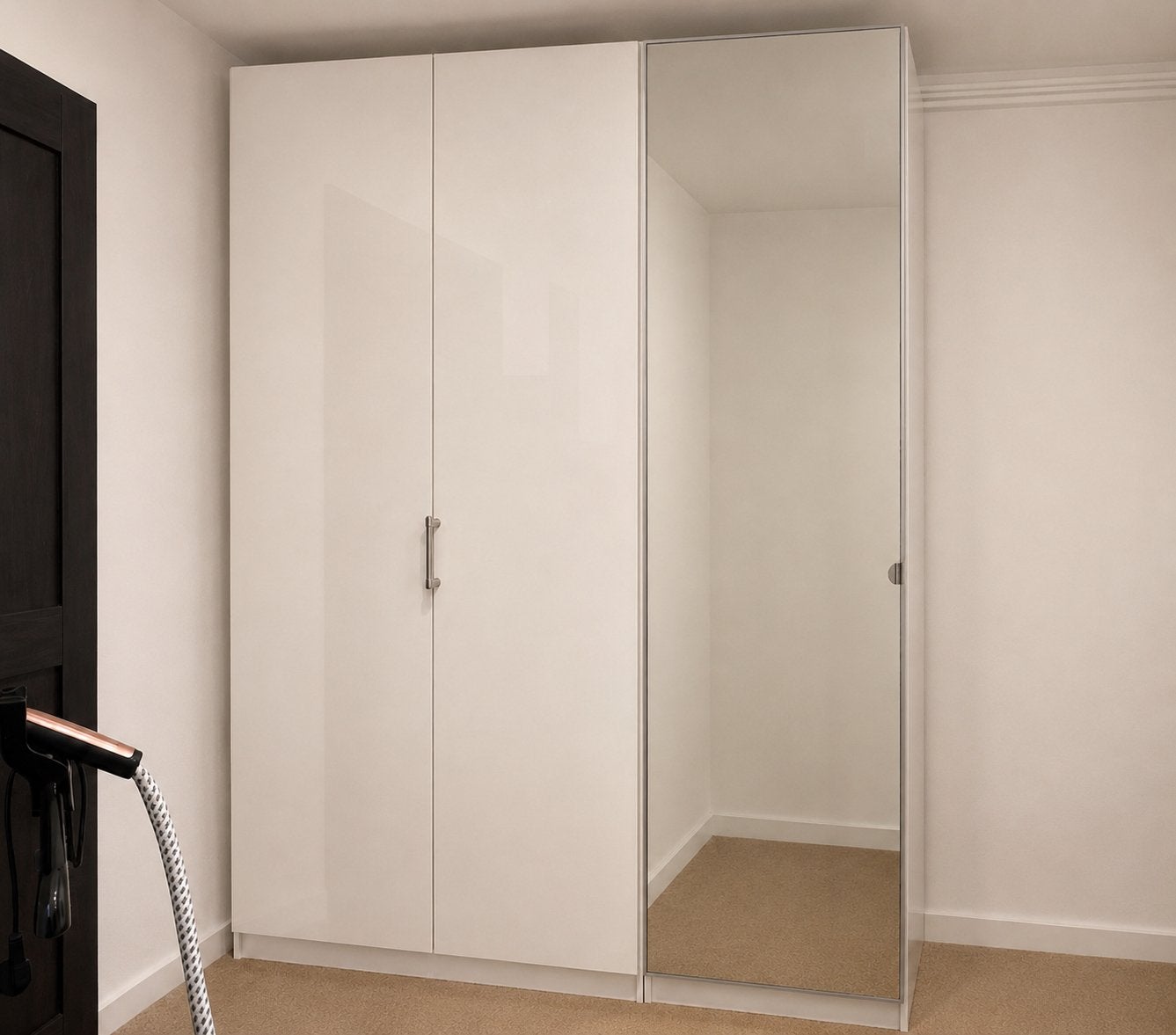 IKEA PAX hoogglans kledingkast + spiegelkast, Huis en Inrichting, Kasten | Kledingkasten, 200 cm of meer, 50 tot 100 cm, Zo goed als nieuw