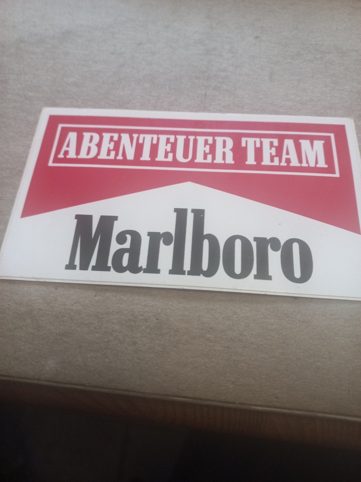 Vintage Marlboro Abenteuer Team Sticker, Ophalen of Verzenden, Gebruikt, Overige typen