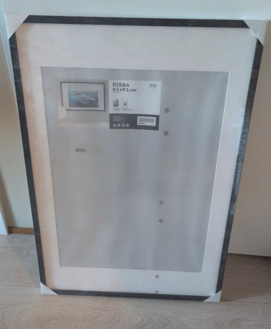 IKEA RIBBA Fotolijst Zwart 61x91cm - Nieuw in verpakking, Huis en Inrichting, Ophalen, Hangend, Nieuw, Fotolijst