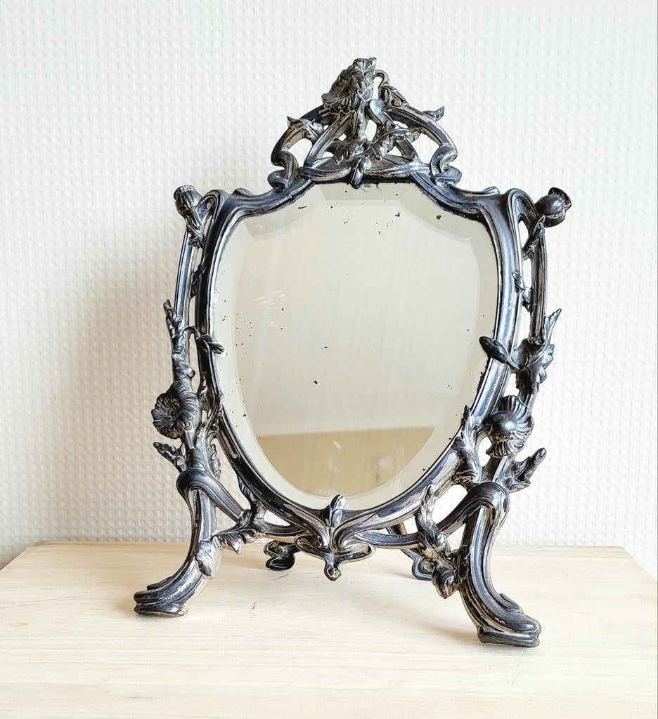 Prachtige antieke jugendstil style tafelspiegel!, Antiek en Kunst, Ophalen of Verzenden, Minder dan 50 cm