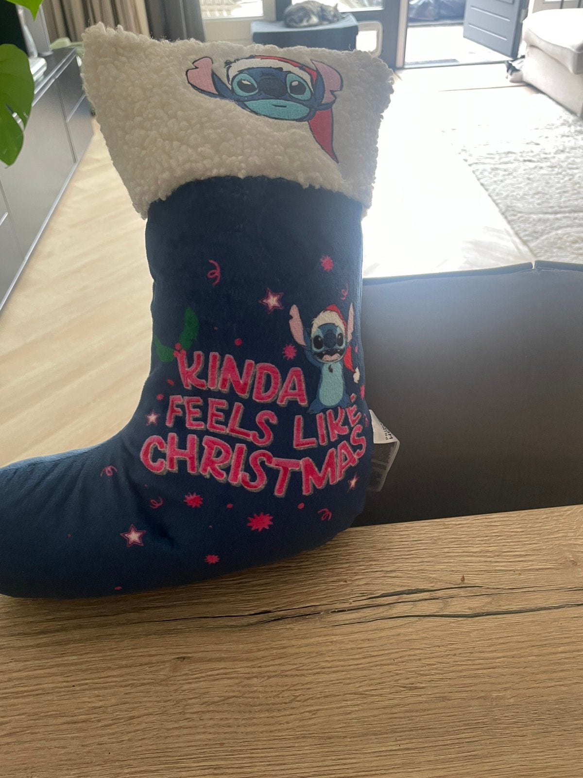 Stitch kussen knuffel disney kerst sok, Ophalen of Verzenden, Zo goed als nieuw, Overige typen