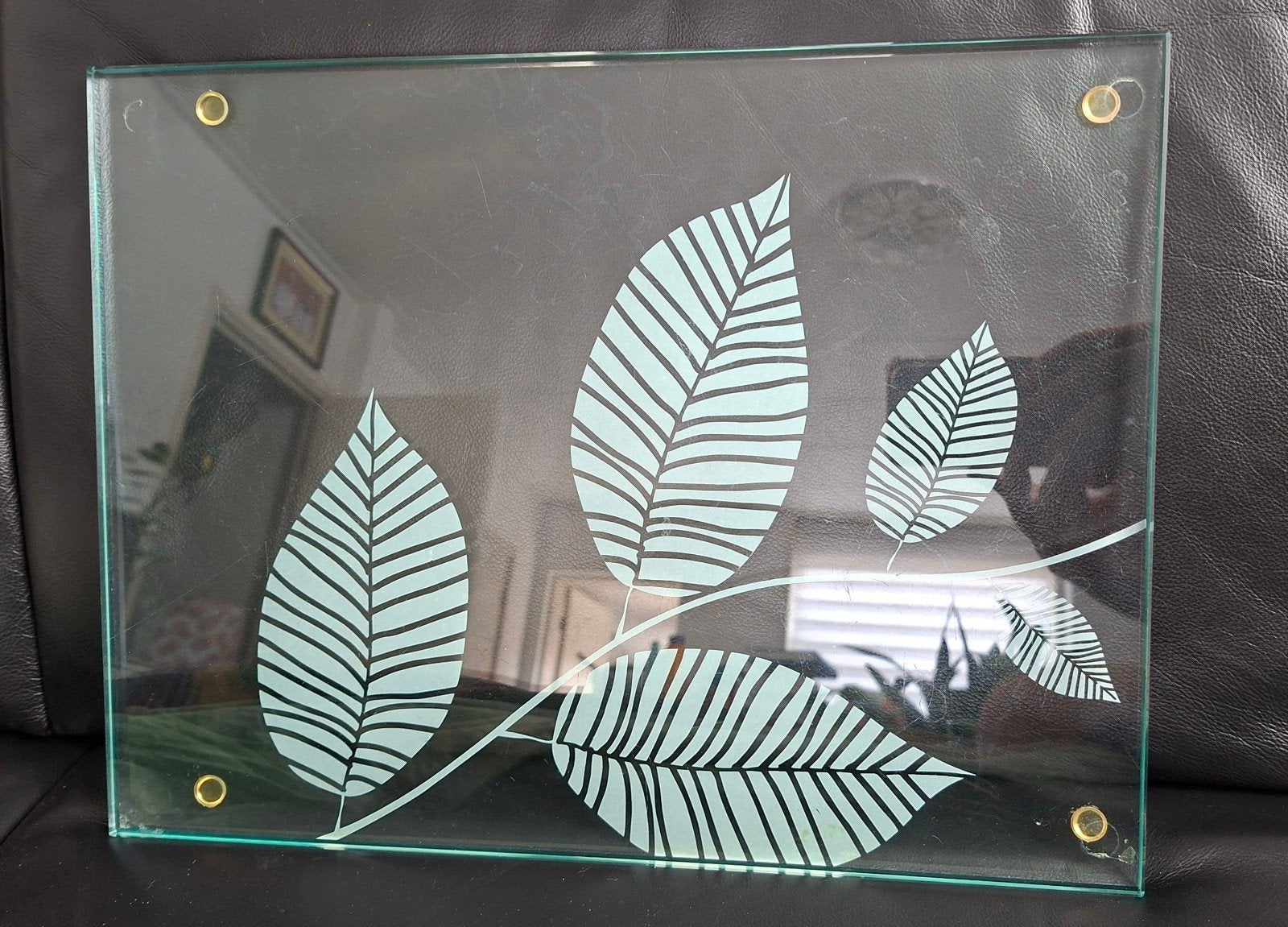glasplaat met bladmotief, Ophalen, Glas, Klassiek