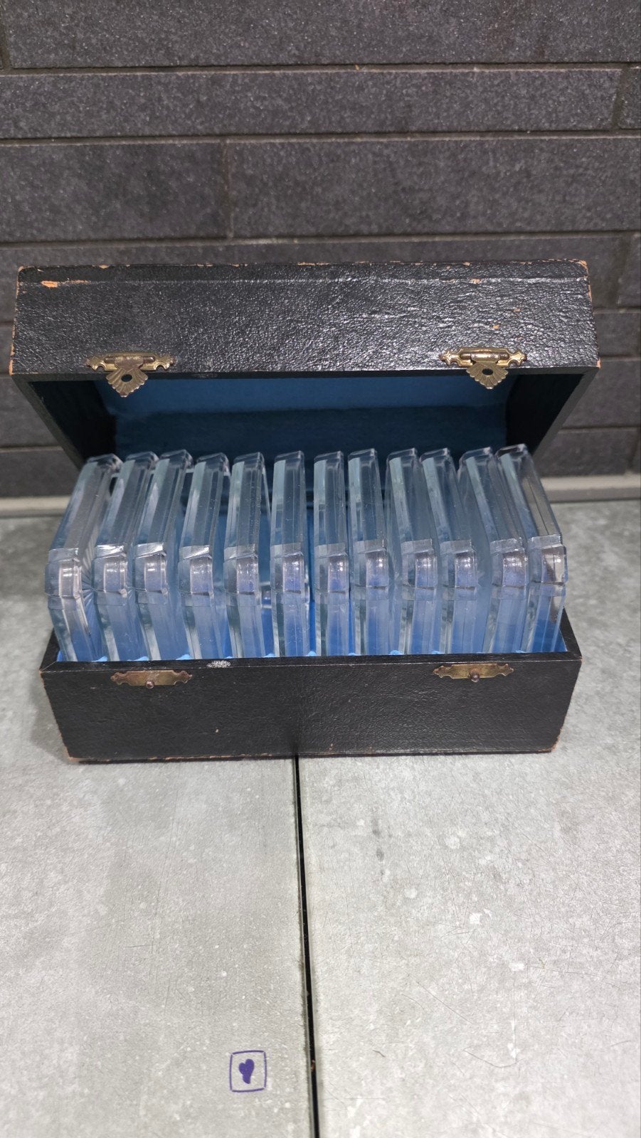 Vintage Glazen Onderzetters in Doos - 12 Stuks, Ophalen of Verzenden