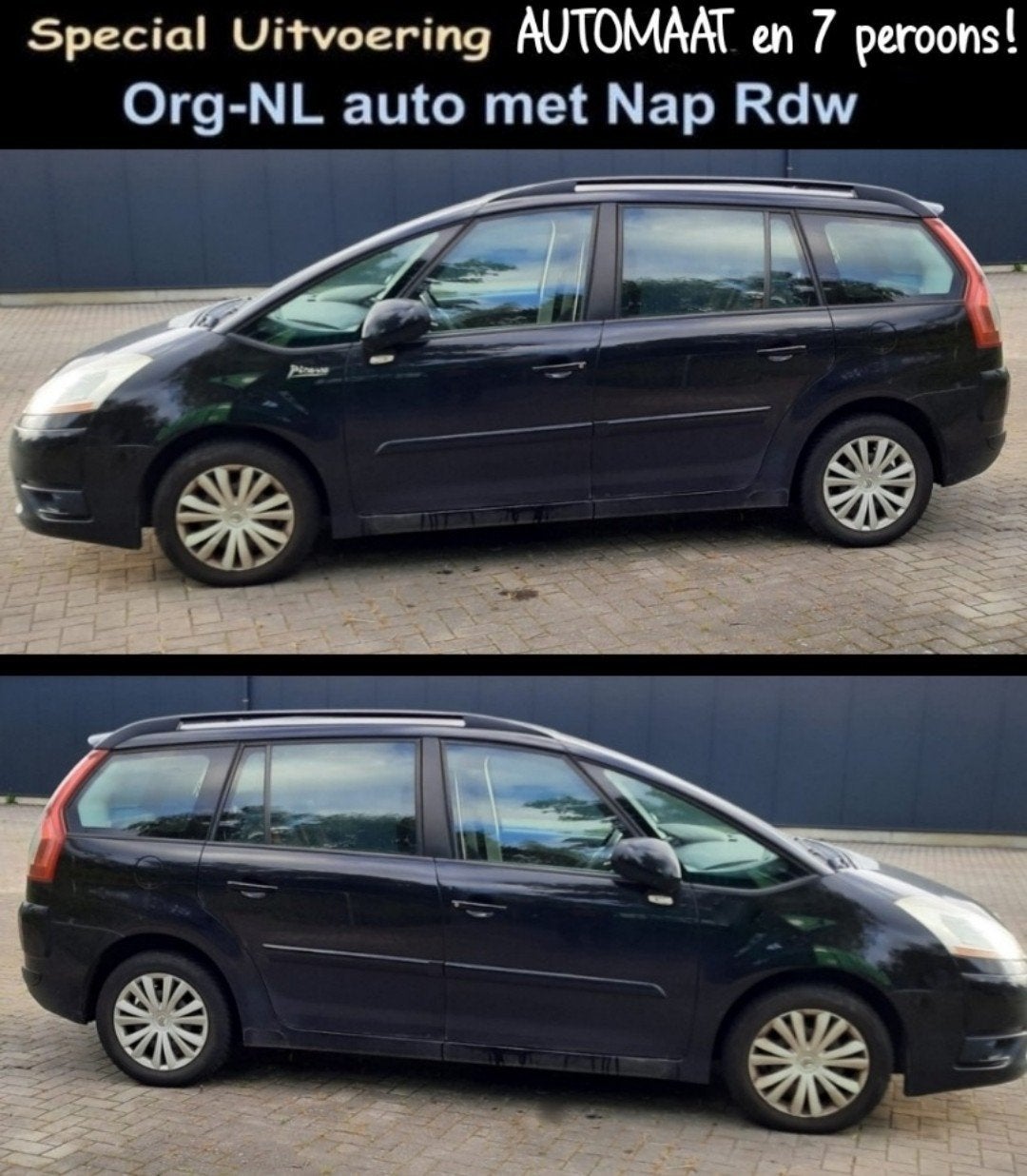 Citroën C4 Grand-Picasso 7 persoons AUT. 2008 GOED LEZEN‼️, Auto's, Stof, Zwart, 4 cilinders, Particulier