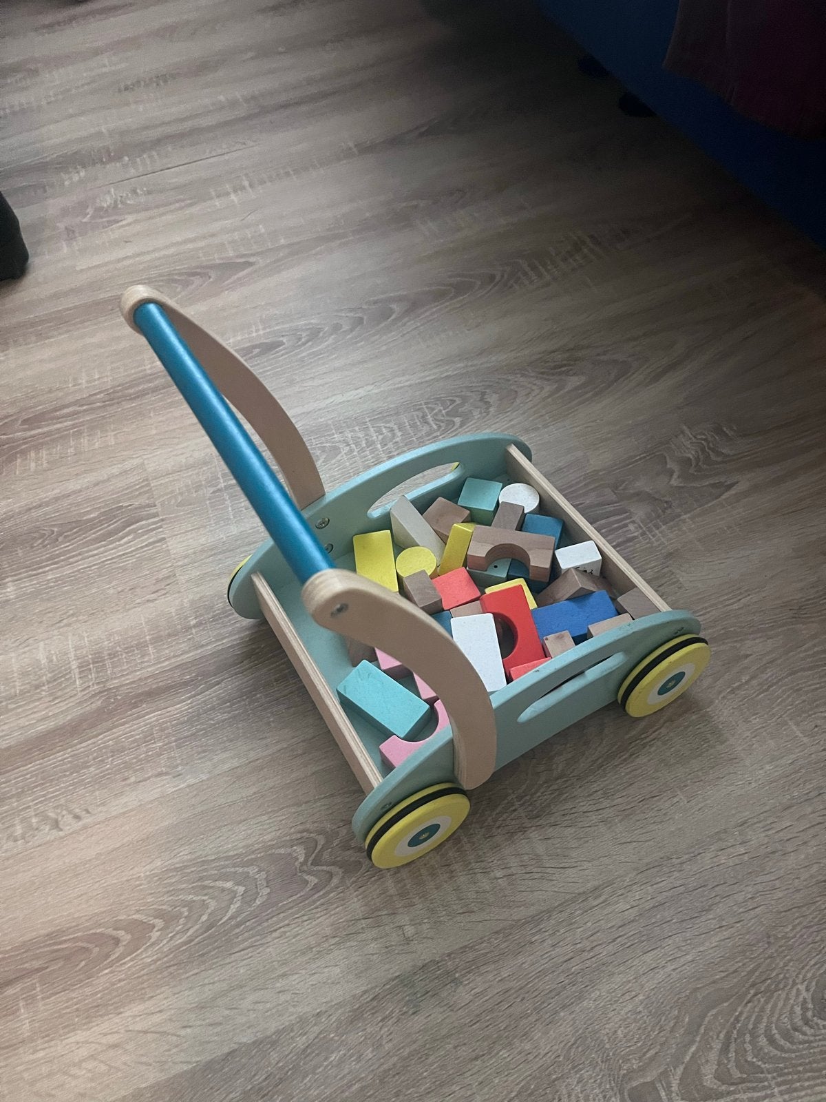 Houten blokken kar van HEMA, Ophalen of Verzenden, Gebruikt, Duw- of Trekspeelgoed